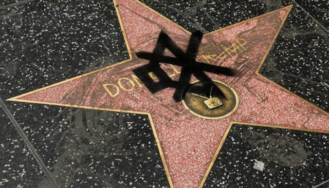 L'étoile de Donald Trump vandalisée à plusieurs reprises / Capture Twitter